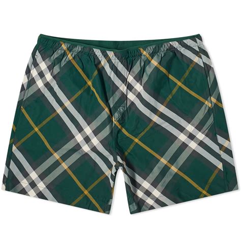 Check Swim Shorts in Ivy .